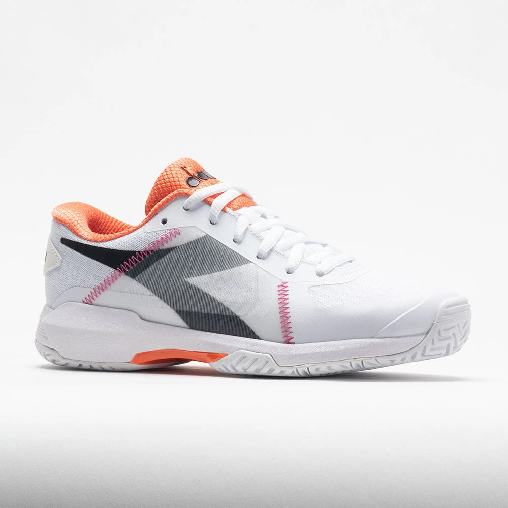 Diadora Trofeo AG Pickleball Women's White/Black/Vermillion Orange 5 Diadora Trofeo AG Pickleball Women's White/Black/Vermillion Orange - Image 5